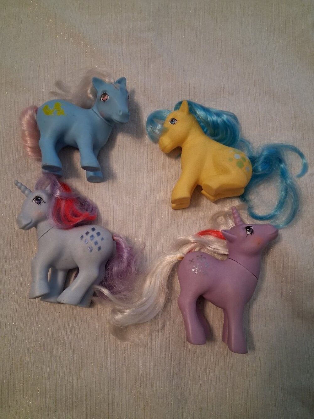 Lot of 4 Vintage My Little Pony Figures G1 1980s Unicorn Collectible Retro
